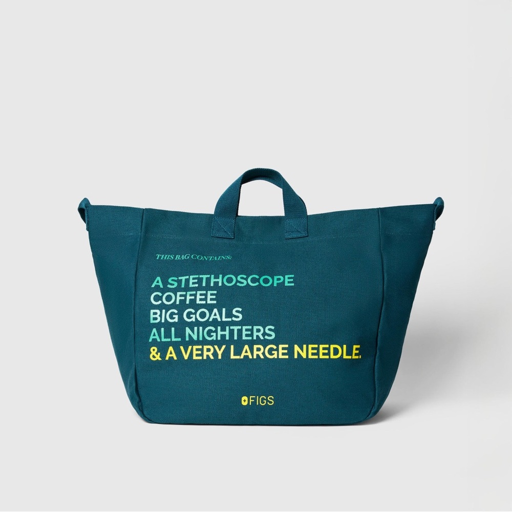 BRAND NEW Figs Big Tote Bag (Caribbean Blue)